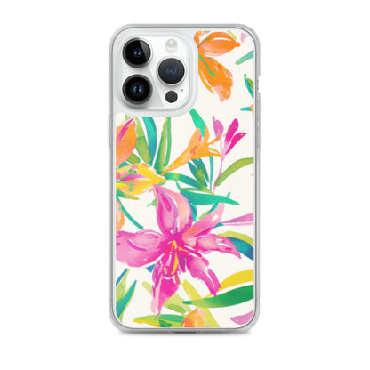 iPhone Case Colorful Floral Watercolor Pink Orange