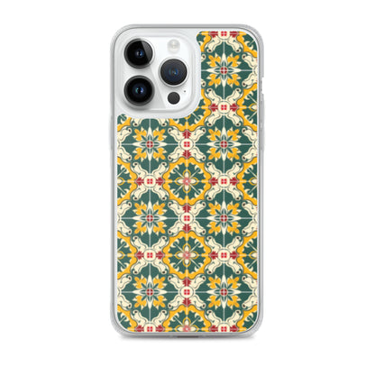 iPhone Case Green Colorful Traditional Maltese Cement Tile Pattern