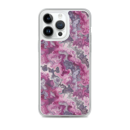 iPhone Case Pink Moss Agate Pattern