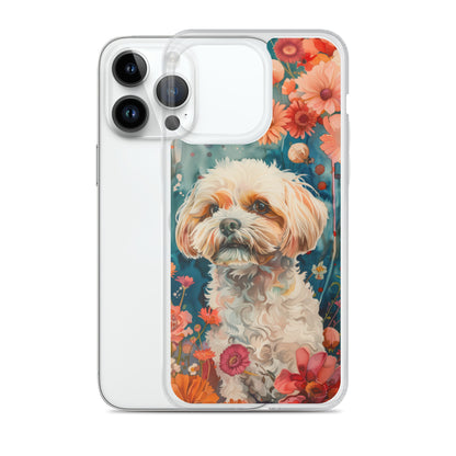 iPhone Case Watercolor Shih Tzu with Colorful Flowers