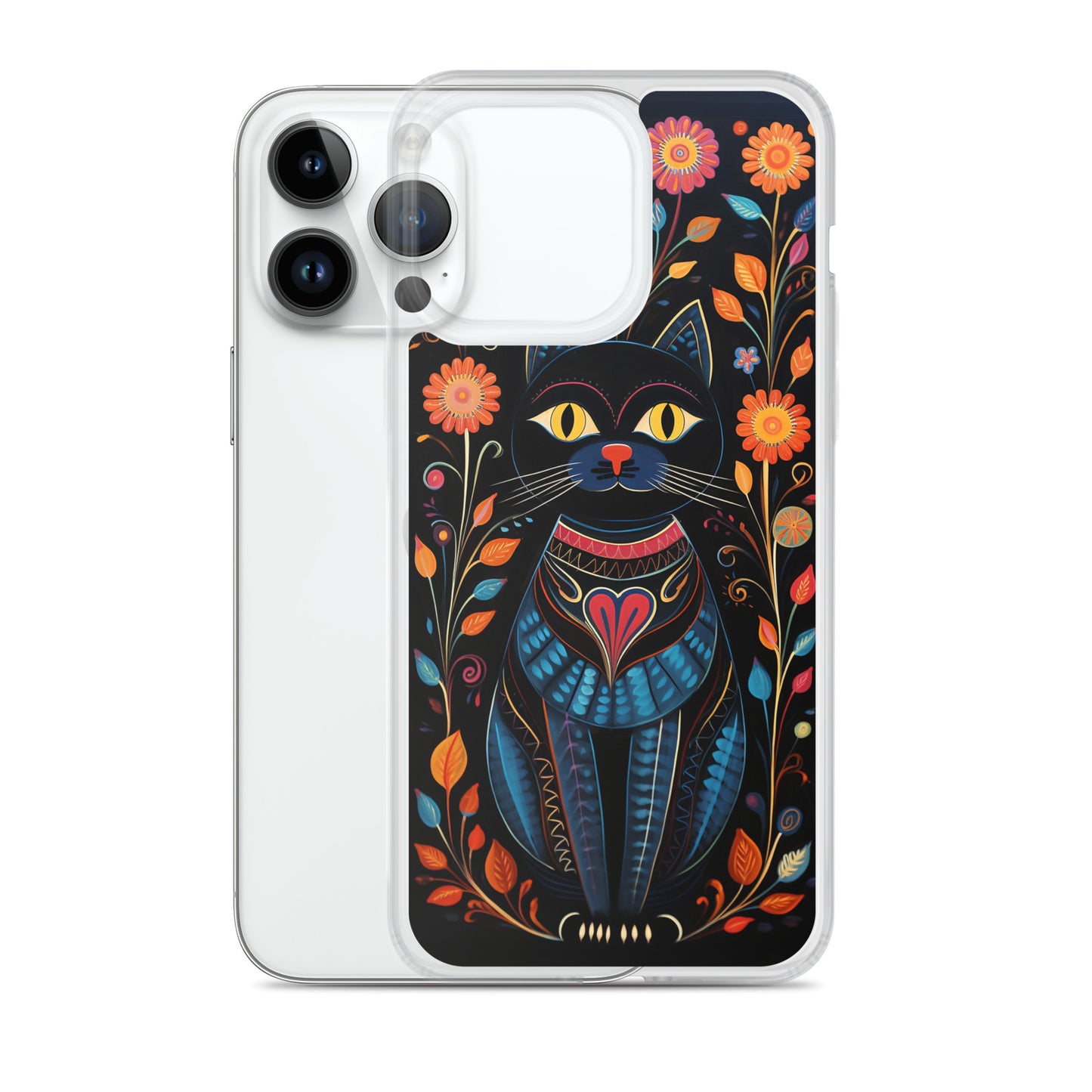 Folk Art Kitty Cat iPhone Case