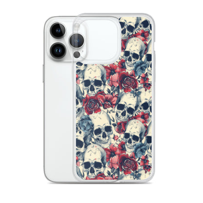iPhone Case Skulls and Red Roses