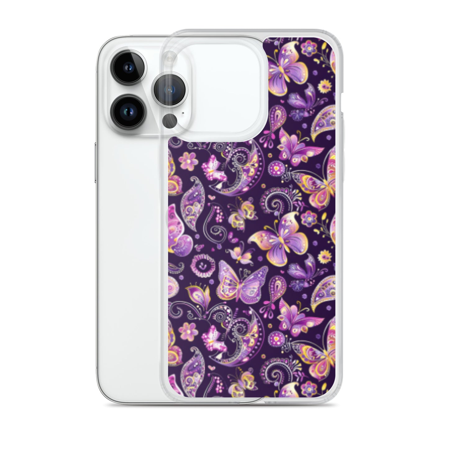 iPhone Case Purple Butterfly Paisley
