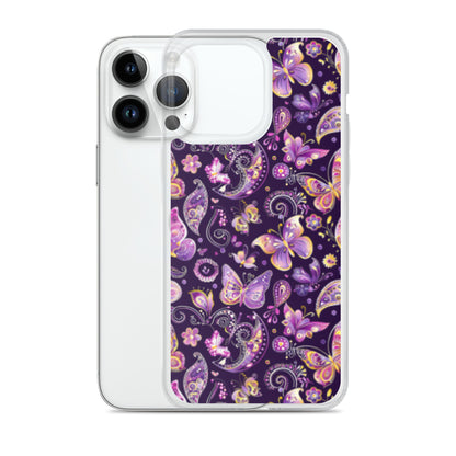 iPhone Case Purple Butterfly Paisley