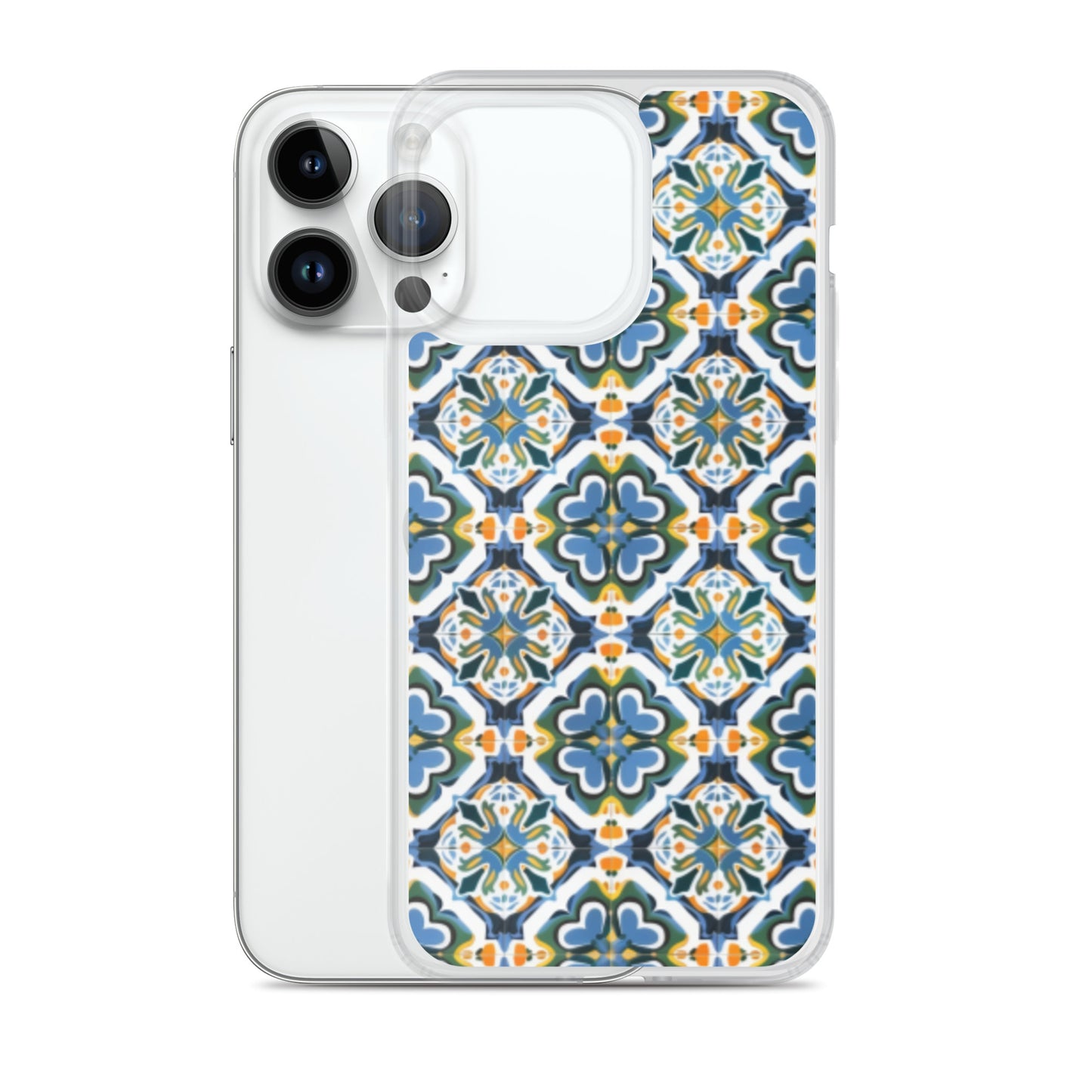 iPhone Case Colorful Andalusian Ceramic Tile Green Blue Orange