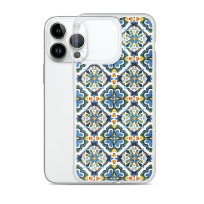 iPhone Case Colorful Andalusian Ceramic Tile Green Blue Orange