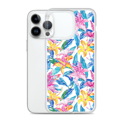iPhone Case Colorful Floral Watercolor Blue Yellow Pink