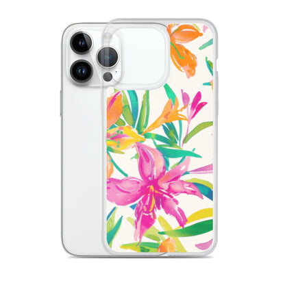 iPhone Case Colorful Floral Watercolor Pink Orange