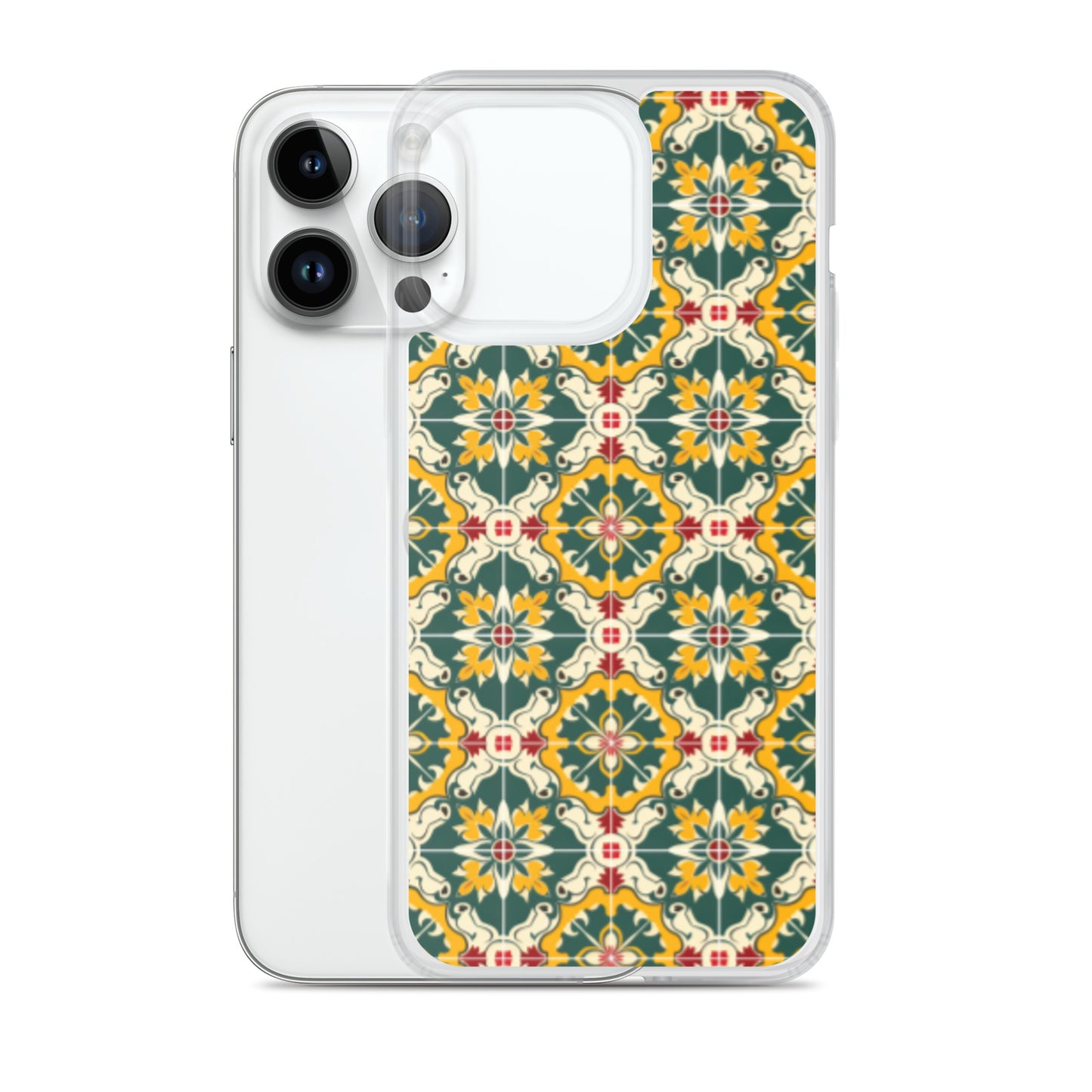 iPhone Case Green Colorful Traditional Maltese Cement Tile Pattern