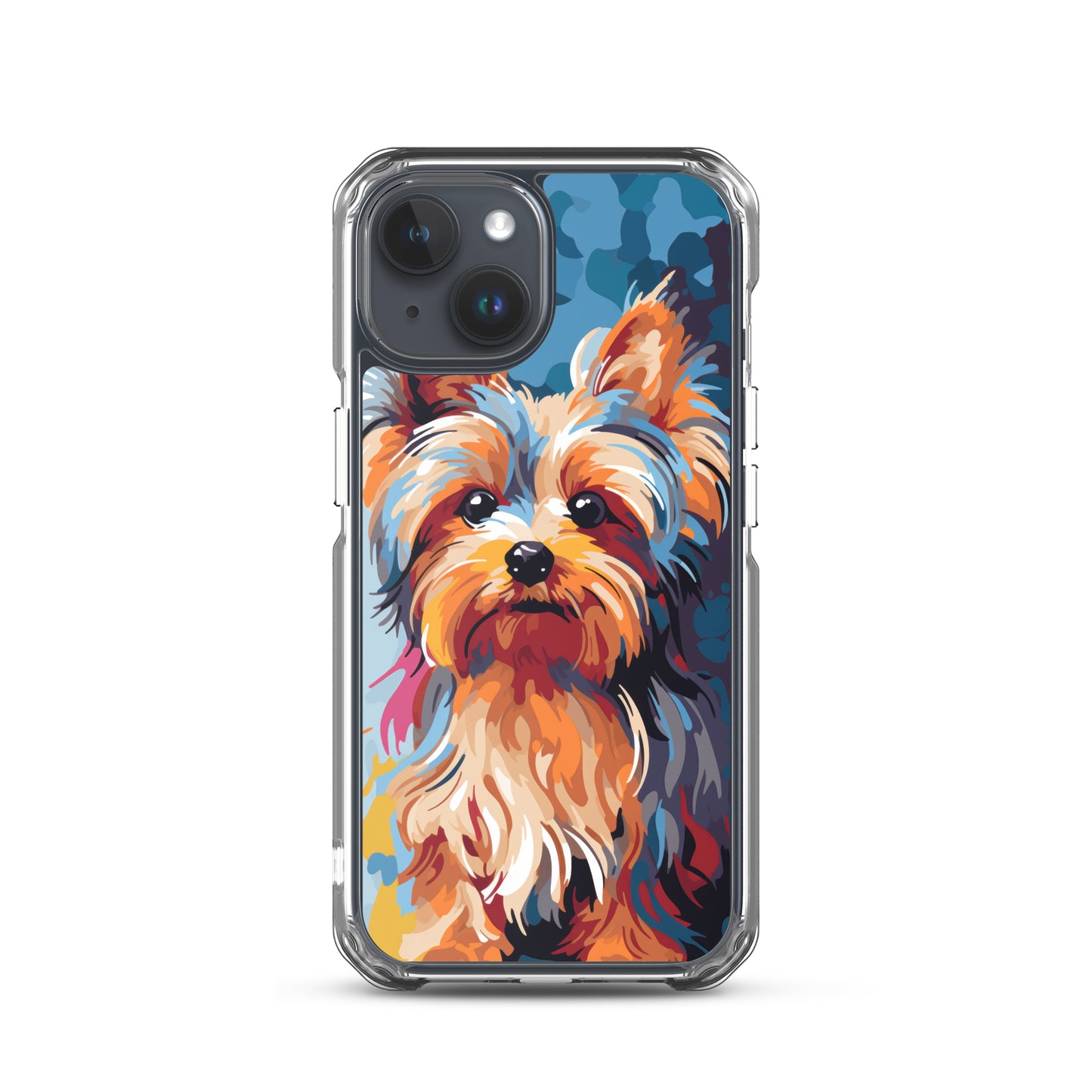 iPhone Case Painted Yorkshire Terrier Blue
