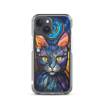 Stained Glass Cat iPhone Case