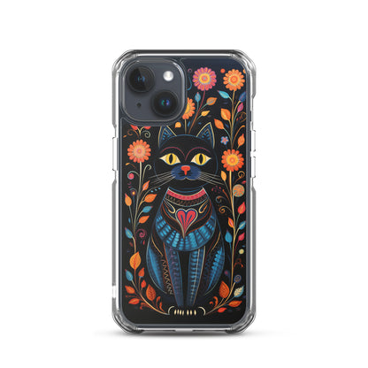Folk Art Kitty Cat iPhone Case