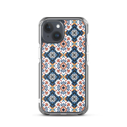 iPhone Case Classic Encaustic Tile Orange & Blue