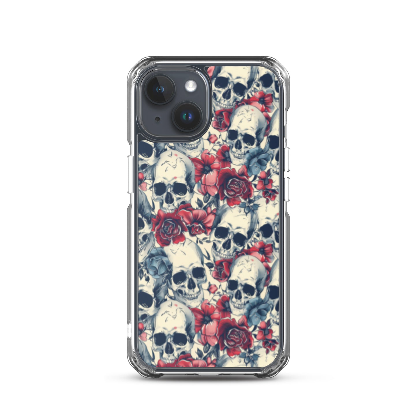 iPhone Case Skulls and Red Roses