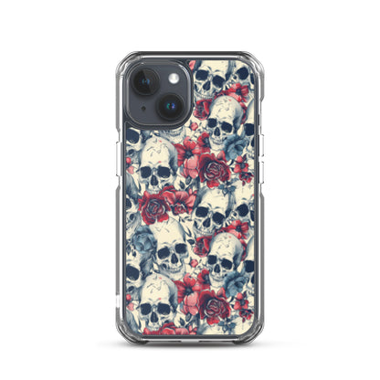 iPhone Case Skulls and Red Roses