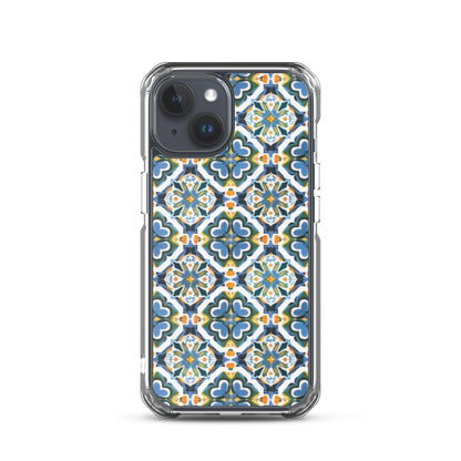 iPhone Case Colorful Andalusian Ceramic Tile Green Blue Orange