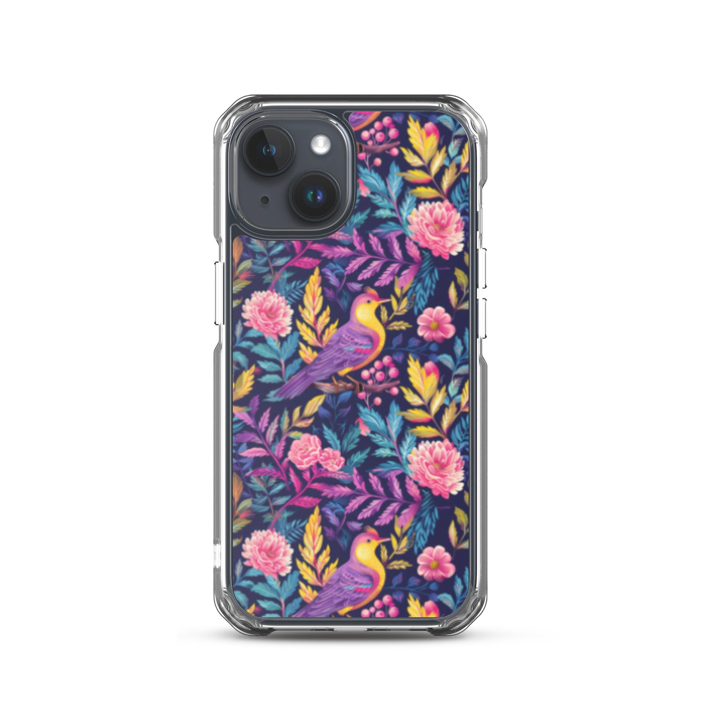 iPhone Case Colorful Flowers Plants and Birds