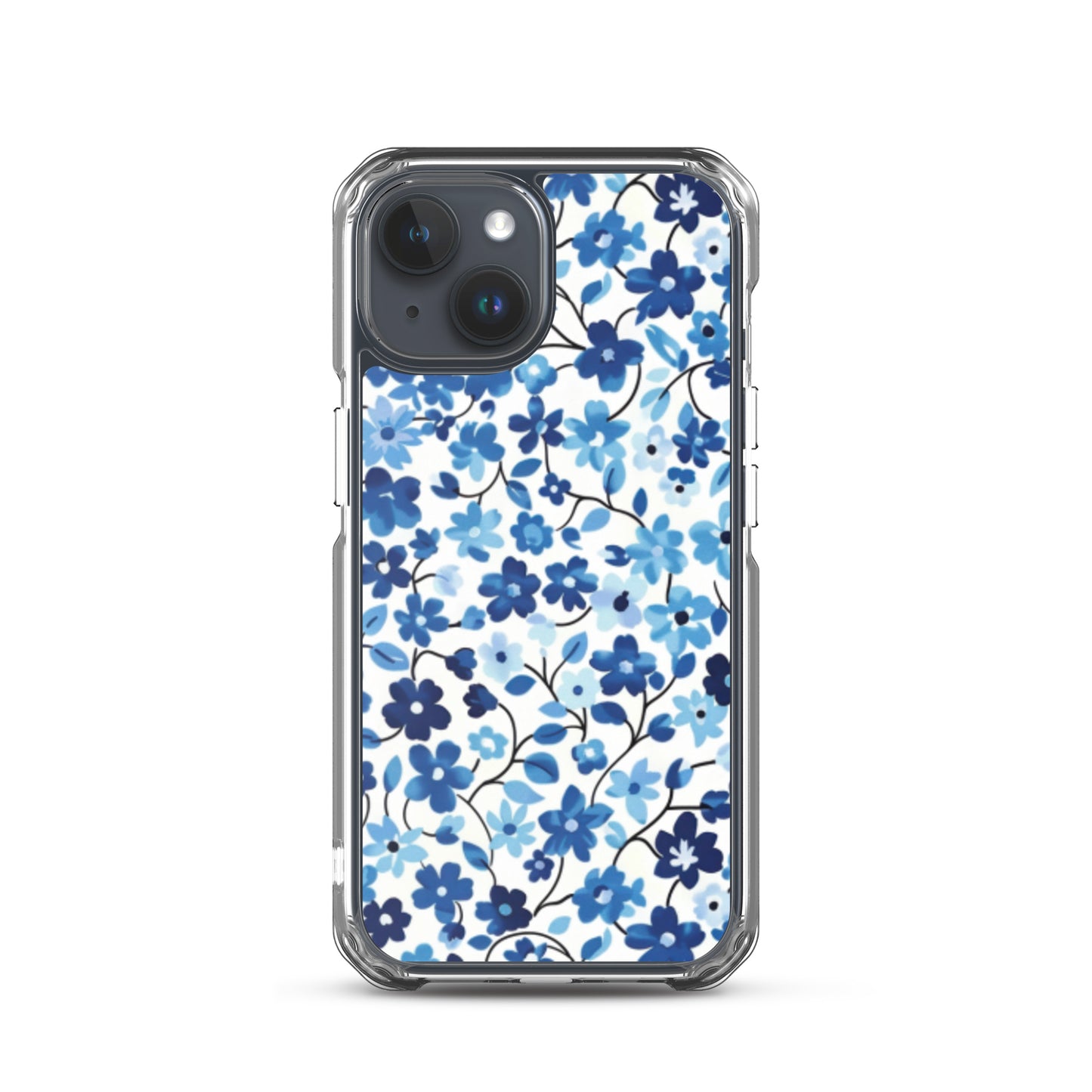 iPhone Case Blue Watercolor Flowers