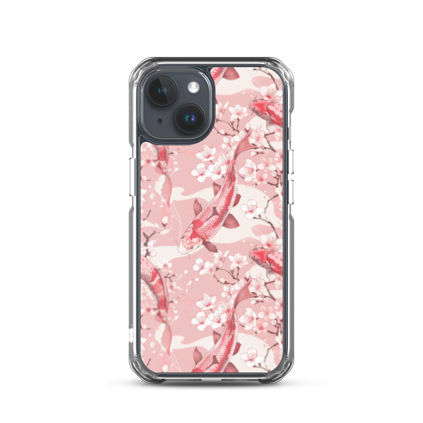 iPhone Case Pink Japanese Koi Fish and Cherry Blossoms