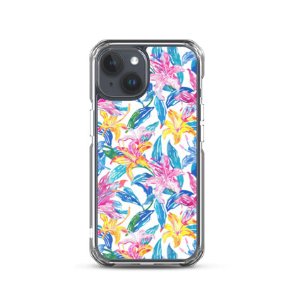 iPhone Case Colorful Floral Watercolor Blue Yellow Pink