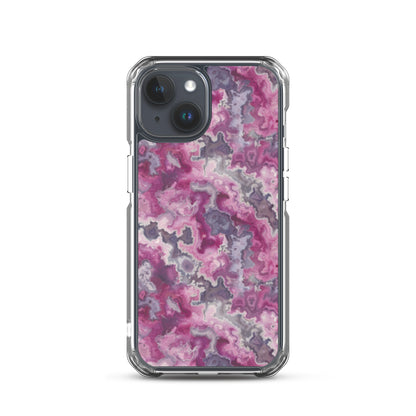 iPhone Case Pink Moss Agate Pattern