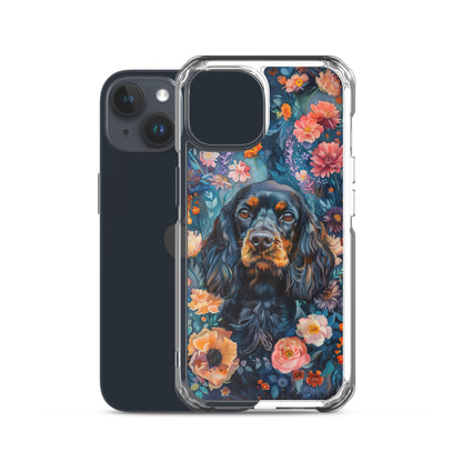 iPhone Case Watercolor Cocker Spaniel with Colorful Flowers