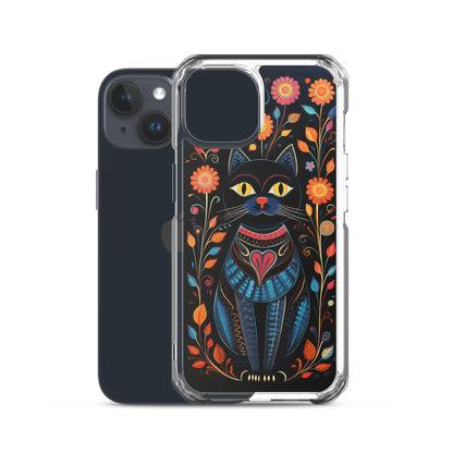 Folk Art Kitty Cat iPhone Case