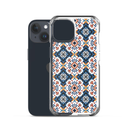 iPhone Case Classic Encaustic Tile Orange & Blue