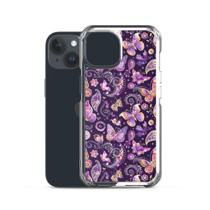 iPhone Case Purple Butterfly Paisley