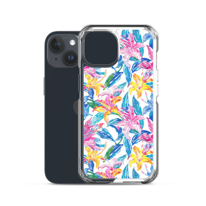 iPhone Case Colorful Floral Watercolor Blue Yellow Pink