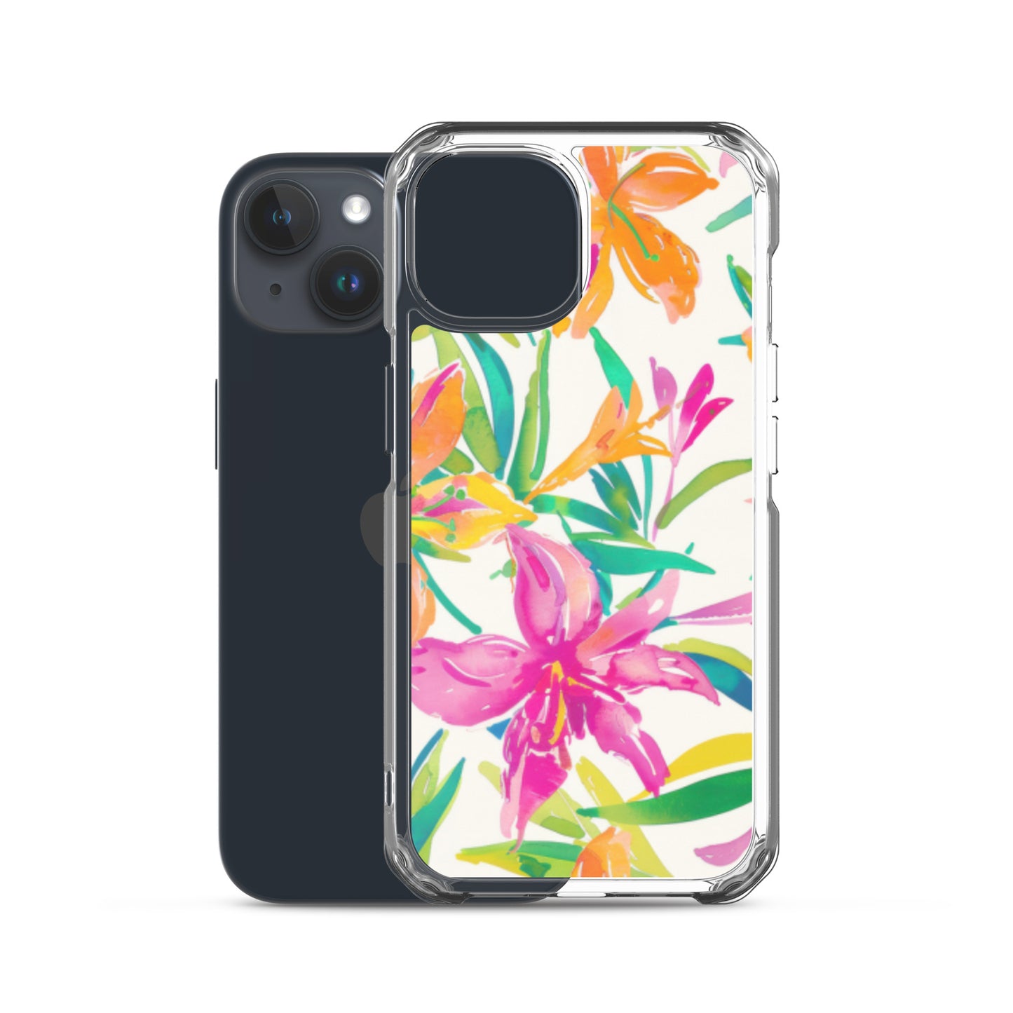 iPhone Case Colorful Floral Watercolor Pink Orange