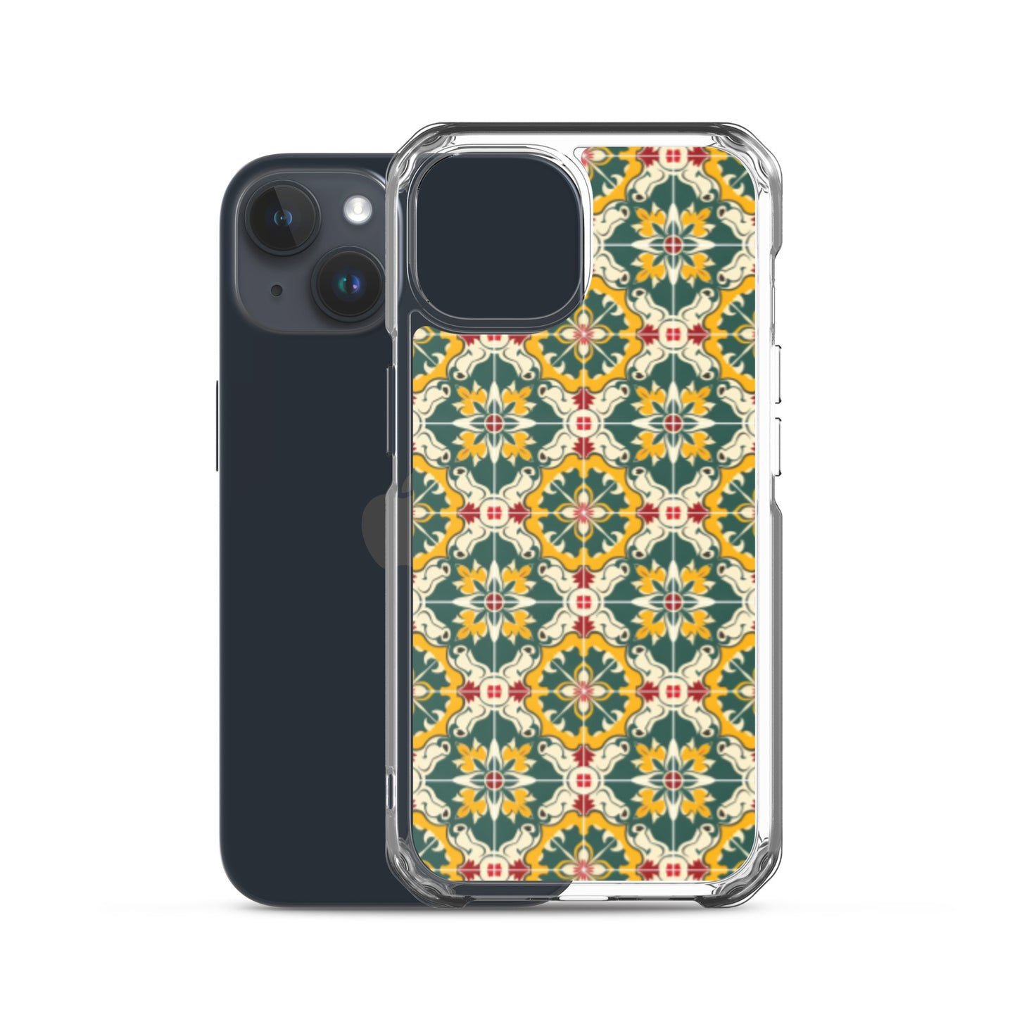 iPhone Case Green Colorful Traditional Maltese Cement Tile Pattern