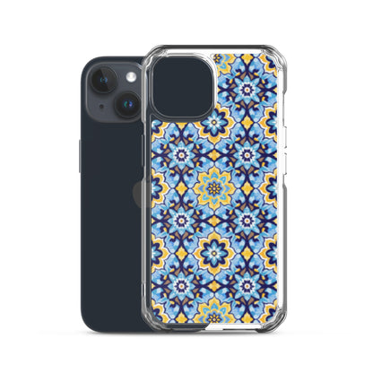 iPhone Case Kashi Tiles Yellow & Light Blue