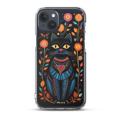 Folk Art Kitty Cat iPhone Case