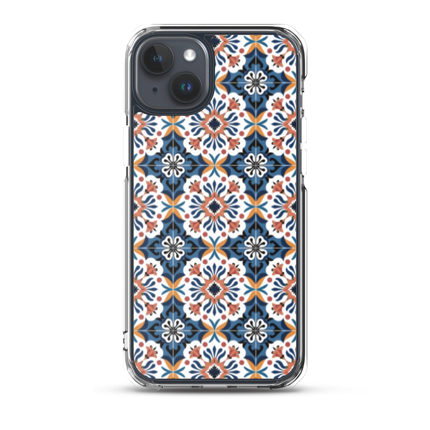 iPhone Case Classic Encaustic Tile Orange & Blue