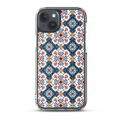 iPhone Case Classic Encaustic Tile Orange & Blue
