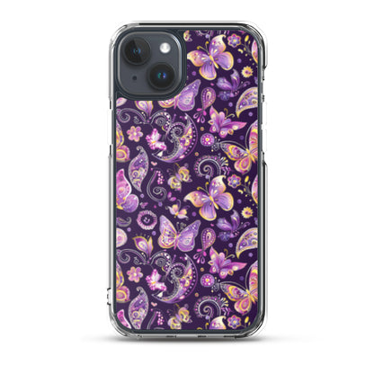 iPhone Case Purple Butterfly Paisley