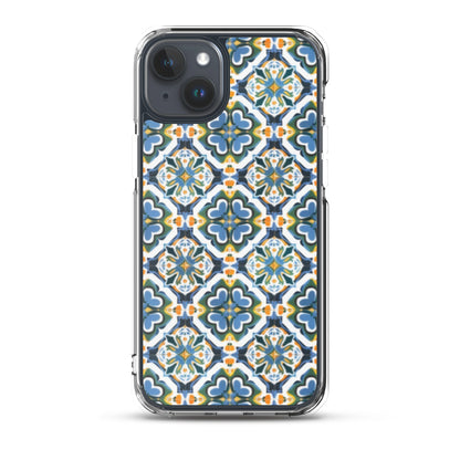 iPhone Case Colorful Andalusian Ceramic Tile Green Blue Orange