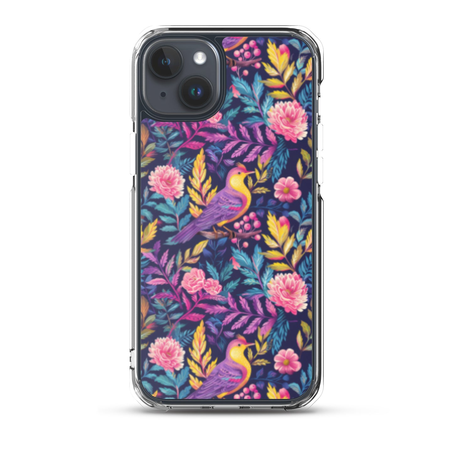 iPhone Case Colorful Flowers Plants and Birds