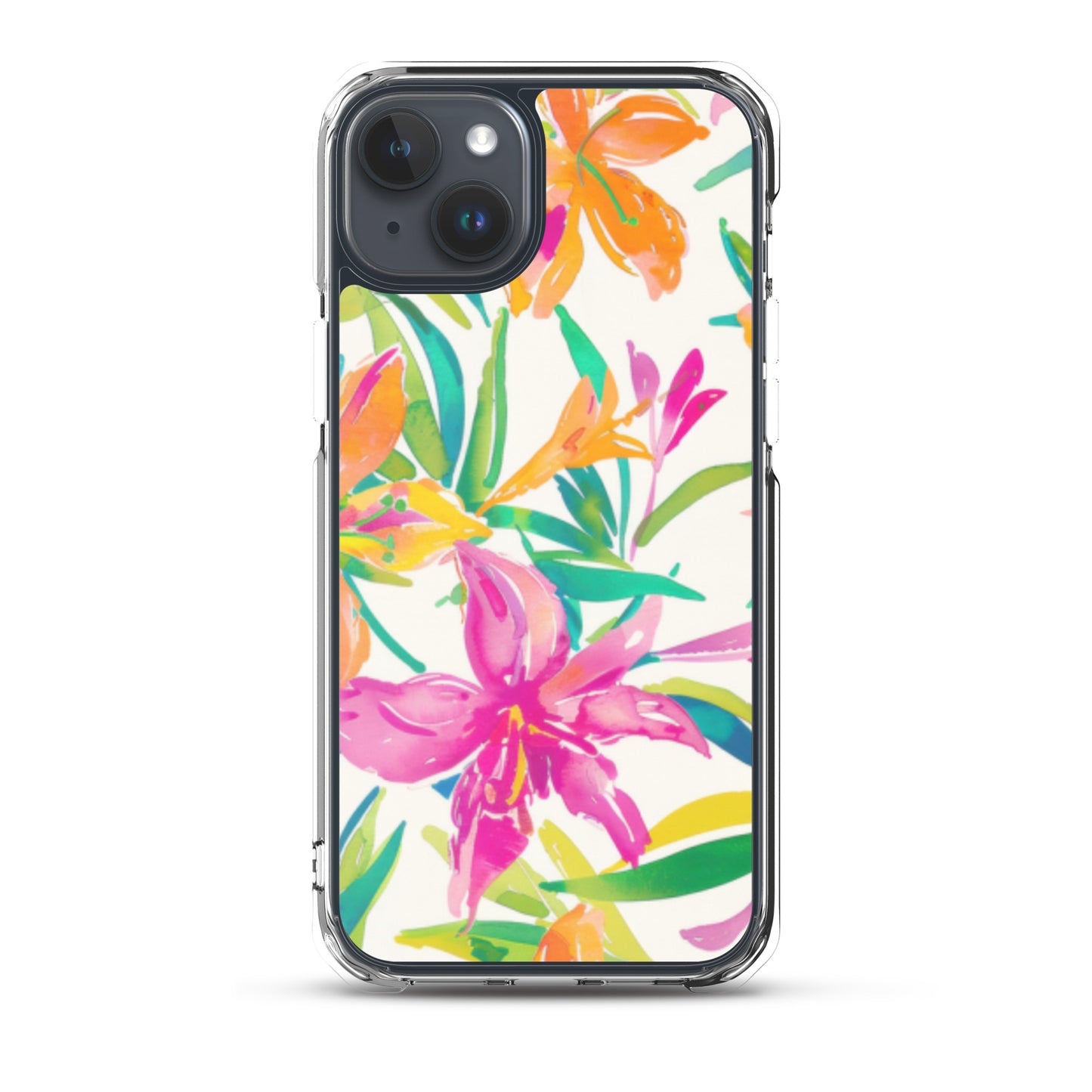 iPhone Case Colorful Floral Watercolor Pink Orange