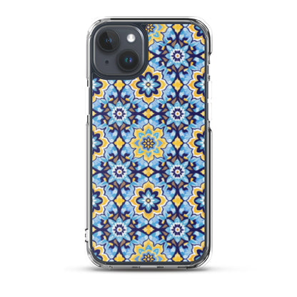 iPhone Case Kashi Tiles Yellow & Light Blue