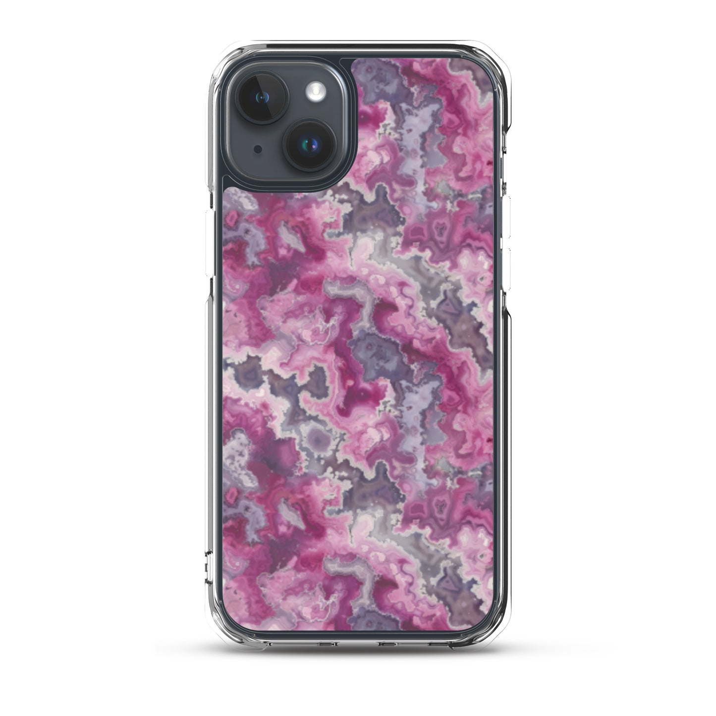 iPhone Case Pink Moss Agate Pattern