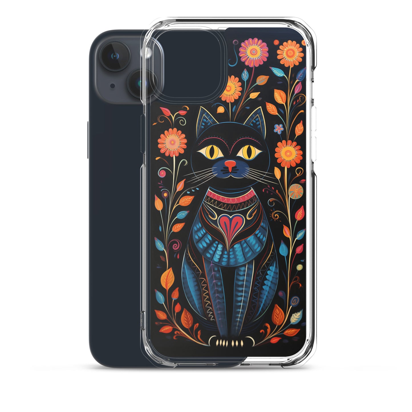 Folk Art Kitty Cat iPhone Case