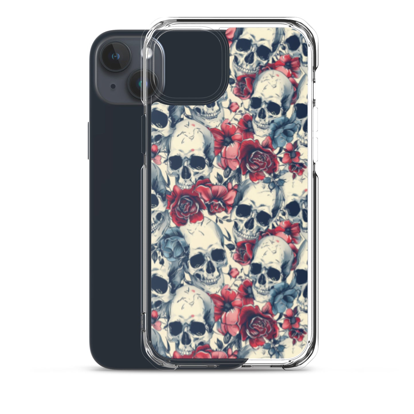 iPhone Case Skulls and Red Roses