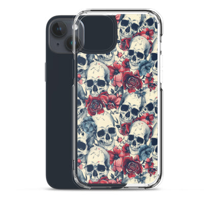 iPhone Case Skulls and Red Roses