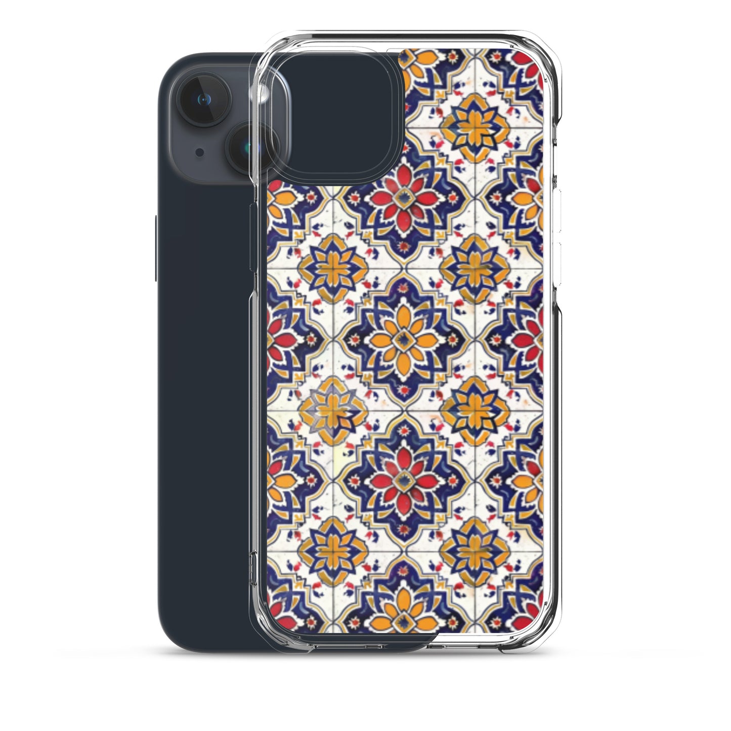iPhone Case Colorful Andalusian Ceramic Tile Blue Orange Red