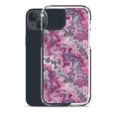 iPhone Case Pink Moss Agate Pattern
