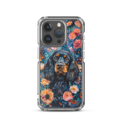 iPhone Case Watercolor Cocker Spaniel with Colorful Flowers