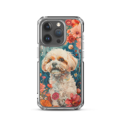 iPhone Case Watercolor Shih Tzu with Colorful Flowers