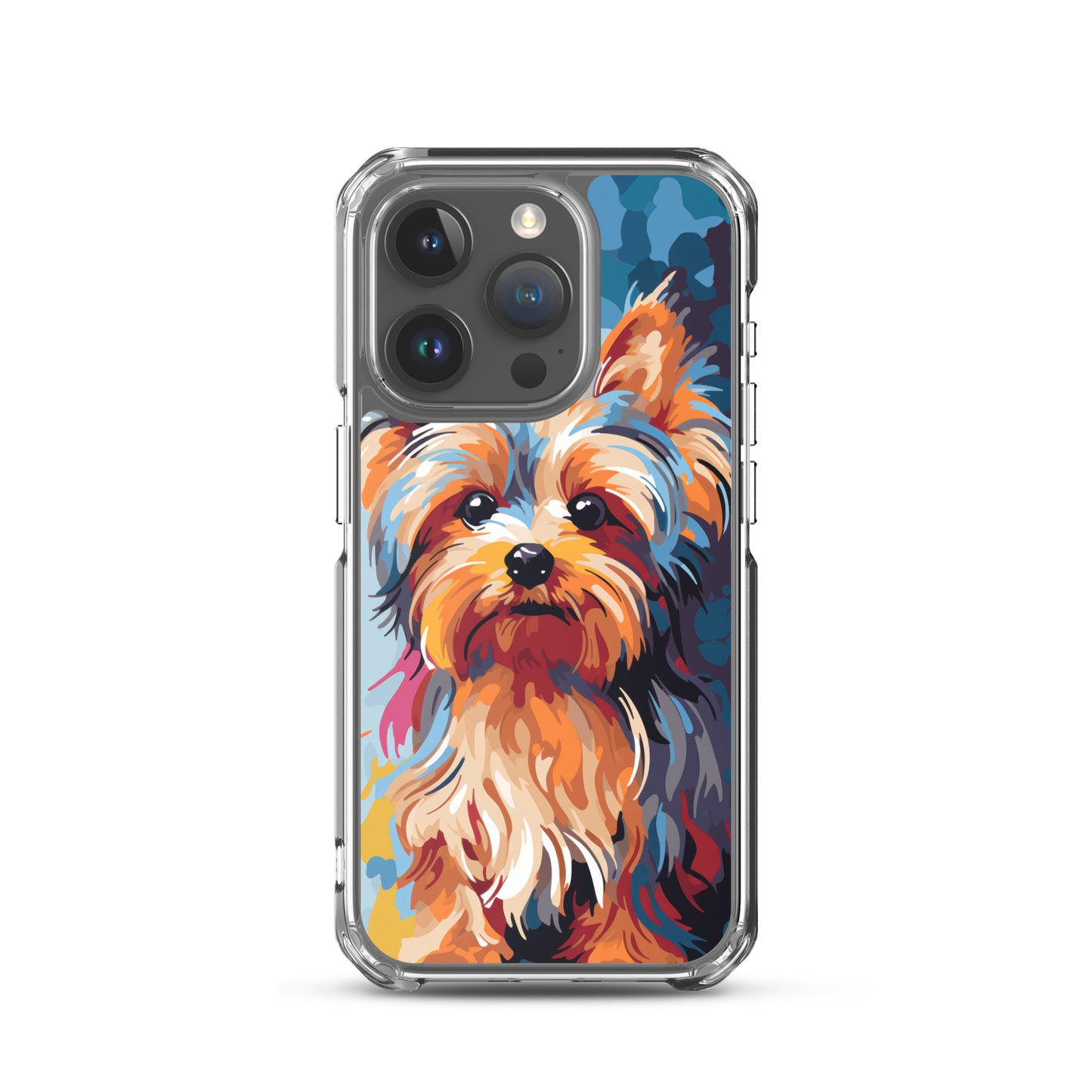 iPhone Case Painted Yorkshire Terrier Blue